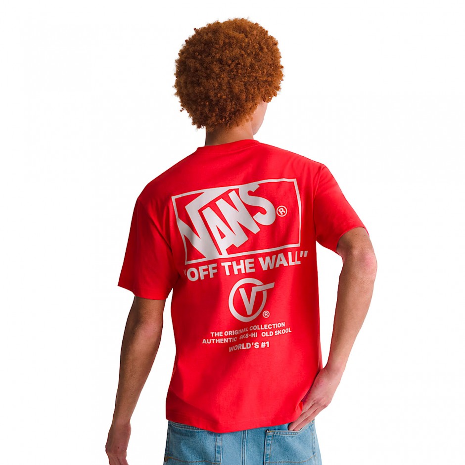 Men's T-Shirt Crimson - Vans Stacked Hi 