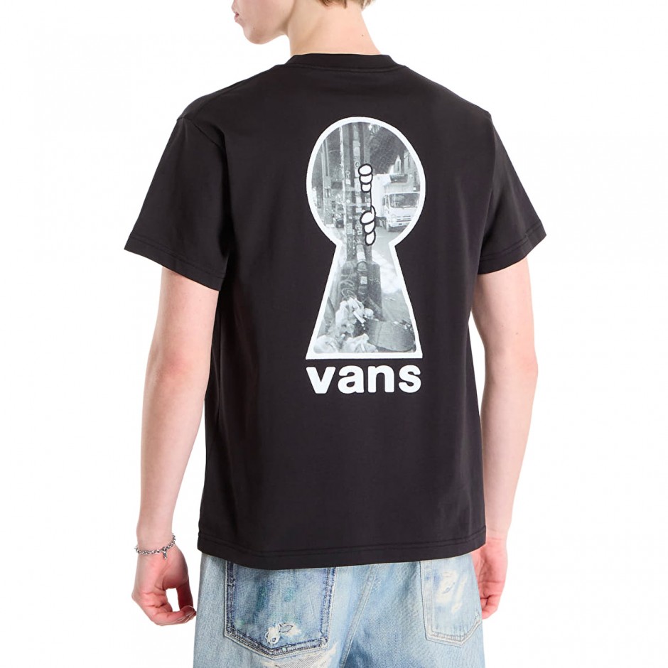 Men's T-Shirt Black - Vans Keyhole 