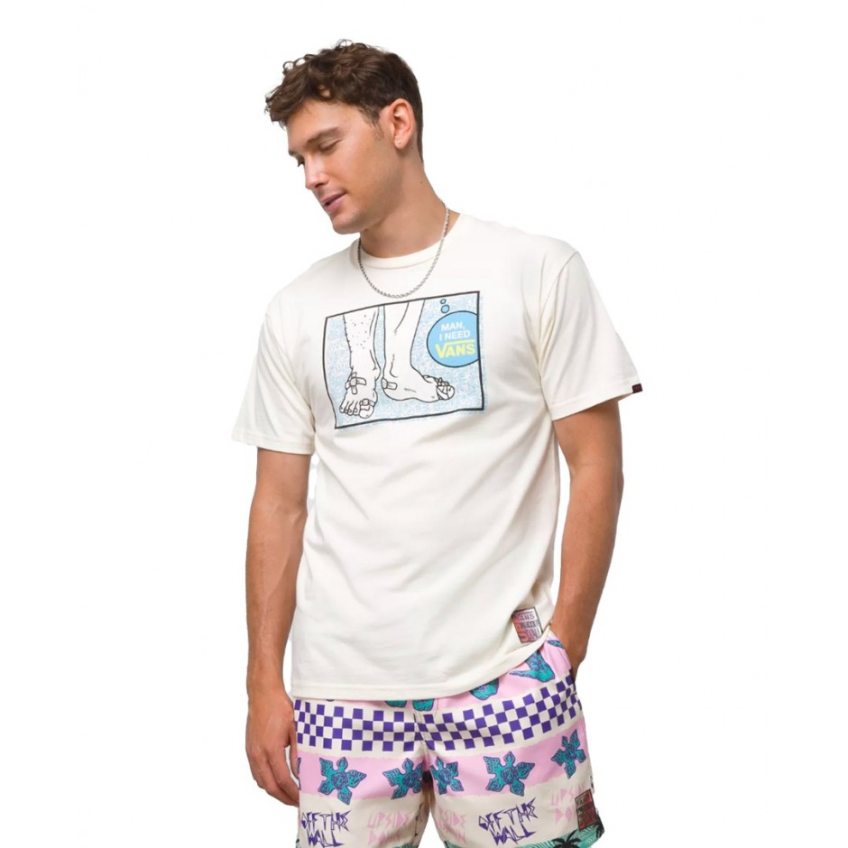 Ανδρική Κοντομάνικη Μπλούζα VANS I NEED VANS REV. SS TEE NTFX Εκρού VN0007RK3KS-3KS 