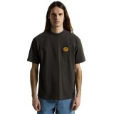 Men's T-Shirt Coal - Vans Checkerboard Behaviour Image 