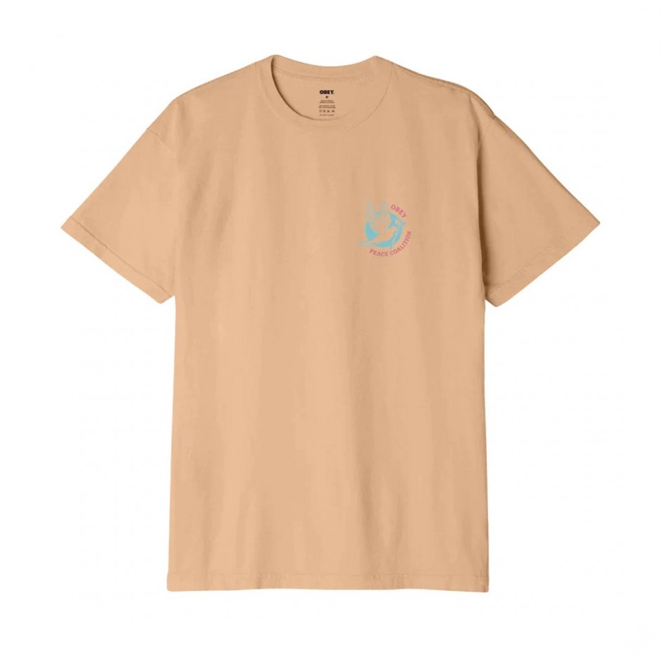 OBEY DOVE BARBED WIRE ORGANIC TEE 163003432-PPS Orange