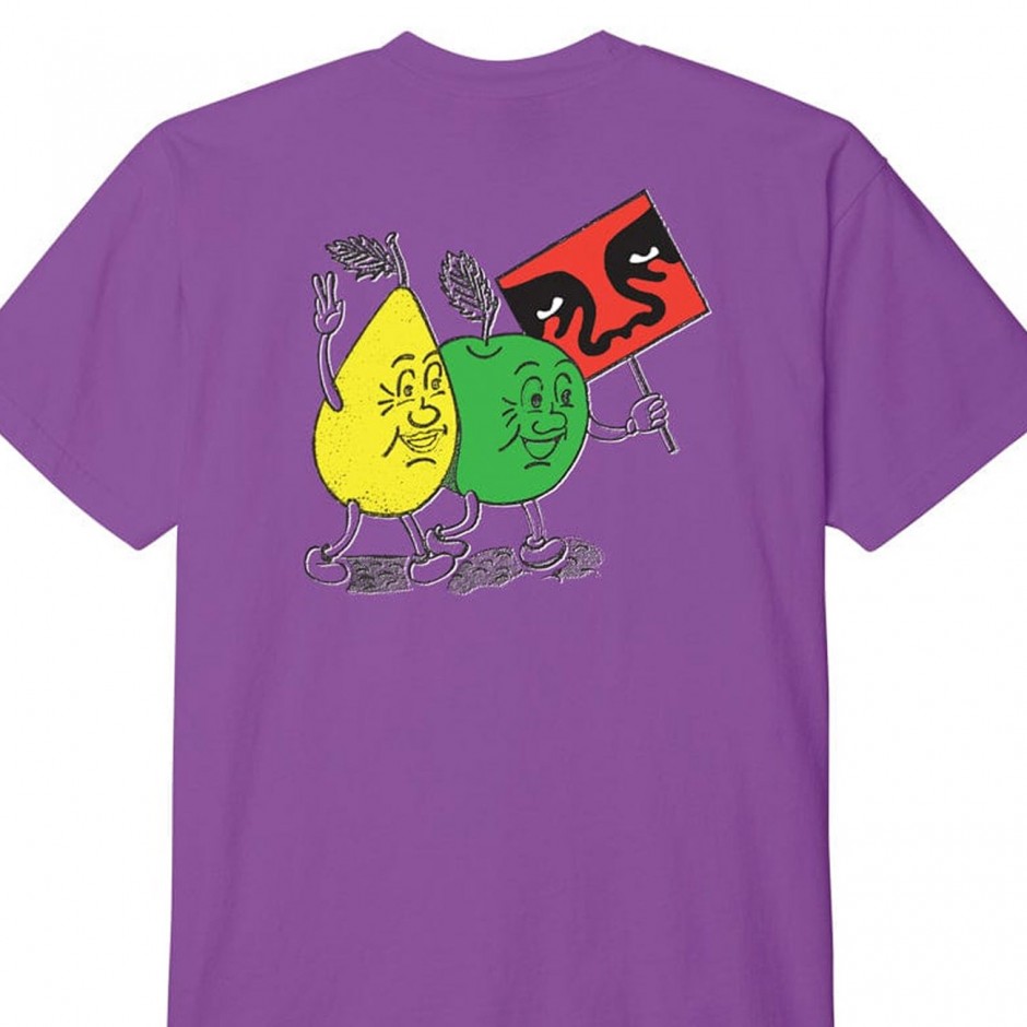 Ανδρικό T-Shirt Μωβ - Obey Peaceful Protest Heavyweight Classic Box 
