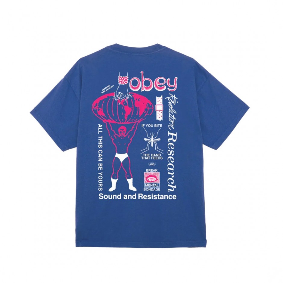 OBEY BREAK MENTAL BONDAGE HEAVYWEIGHT CLASSIC BOX TEE 166913720-SFB Royal Blue