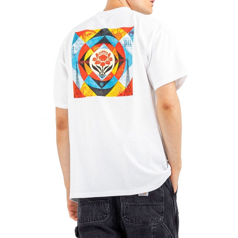 Ανδρικό T-Shirt Λευκό - Obey Geometric Power Canvas