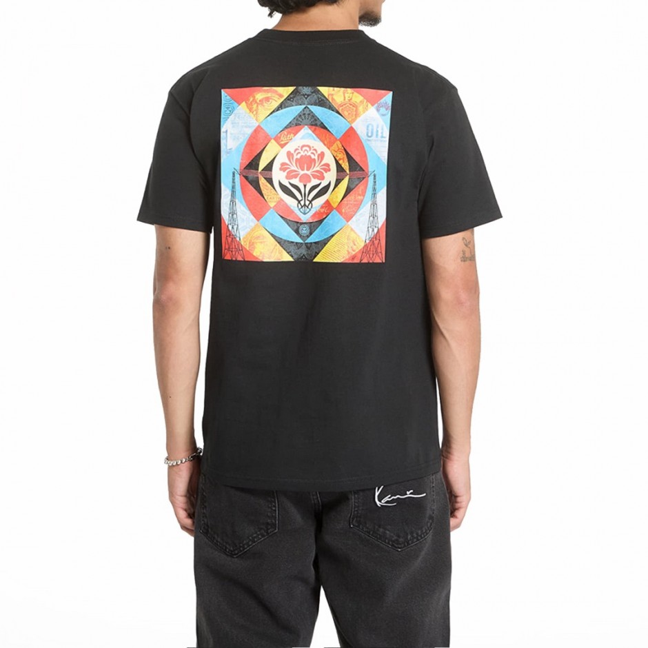 Ανδρικό T-Shirt Μαύρο - Obey Geometric Power Canvas