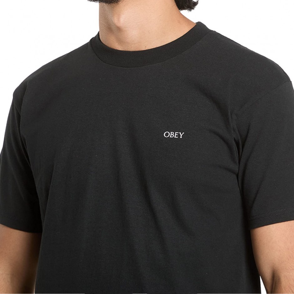 Ανδρικό T-Shirt Μαύρο - Obey Geometric Power Canvas