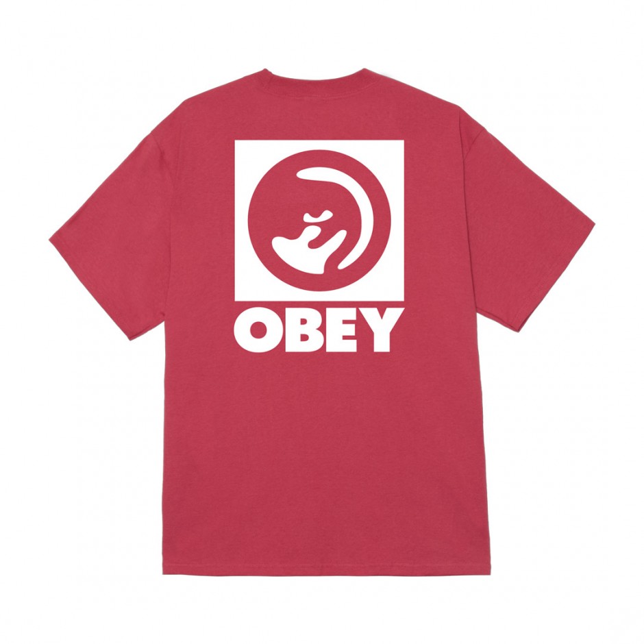 OBEY BOLD EYE TEE 165264051-MIR Crimson