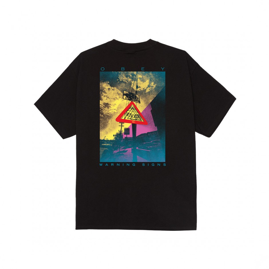 OBEY WARNING SIGN TEE 165264135-BLK Black