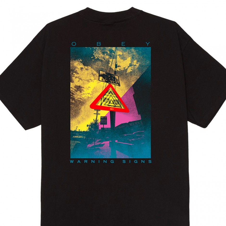 OBEY WARNING SIGN TEE 165264135-BLK Black