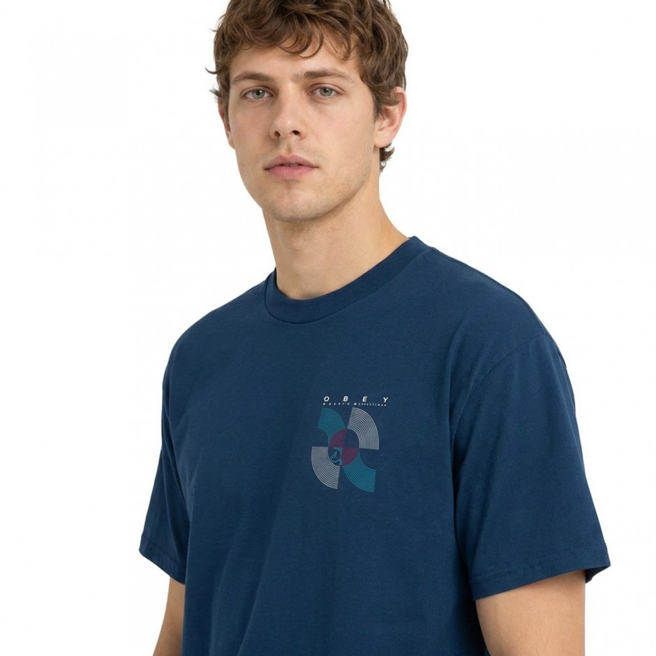 OBEY RECORDS AND TAPES TEE 165264143-HBU Blue