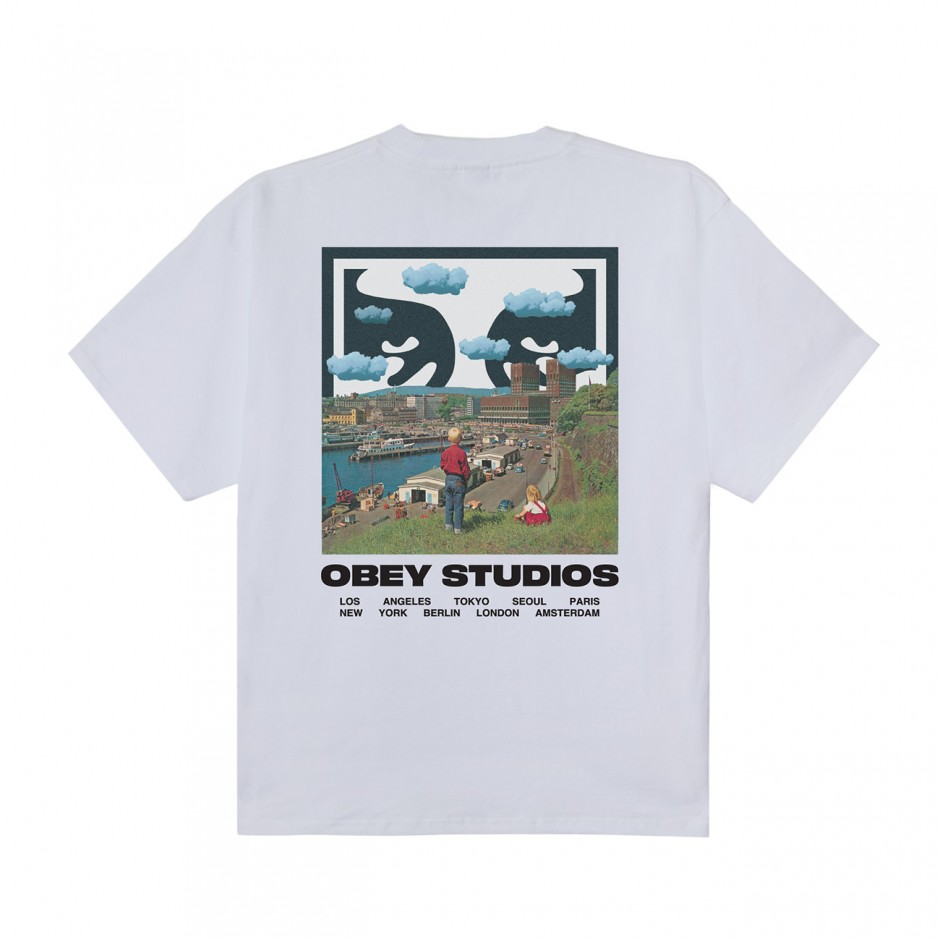 Men's T-Shirt White - Obey Sky Face