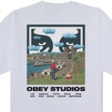Men's T-Shirt White - Obey Sky Face Image 1
