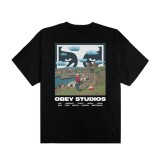 Men's T-Shirt Black - Obey Sky Face Image 0