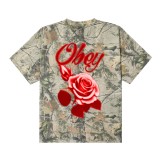 Ανδρικό T-Shirt Πολύχρωμο - Obey Airbrushed Rose Εικόνα 0