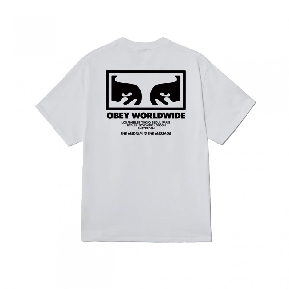 Ανδρικό T-Shirt Λευκό - Obey The Medium Is The Message