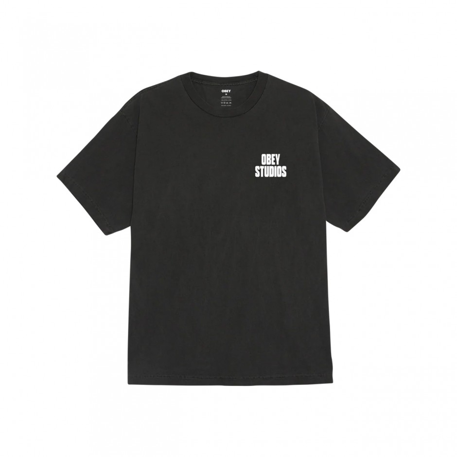 Ανδρικό T-Shirt Μαύρο - Obey Stamped Pigment