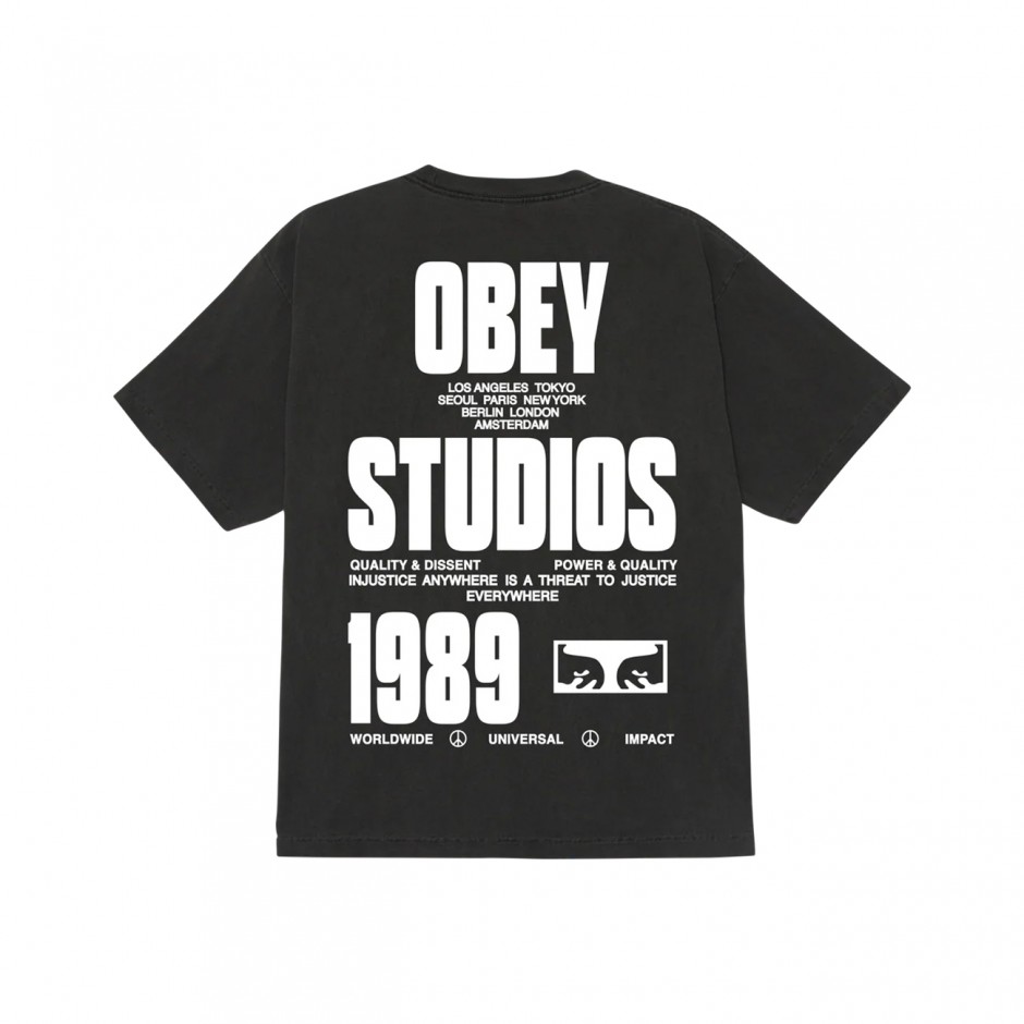 Ανδρικό T-Shirt Μαύρο - Obey Stamped Pigment