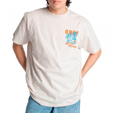 OBEY PRINTING PRESS MAKE ART TEE 165264061-CRM Ecru