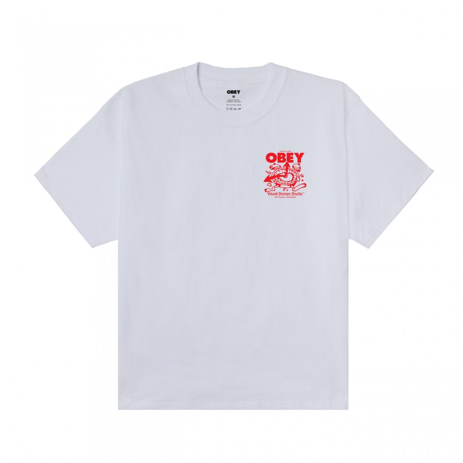 Men's T-Shirt White - Obey Time To Call