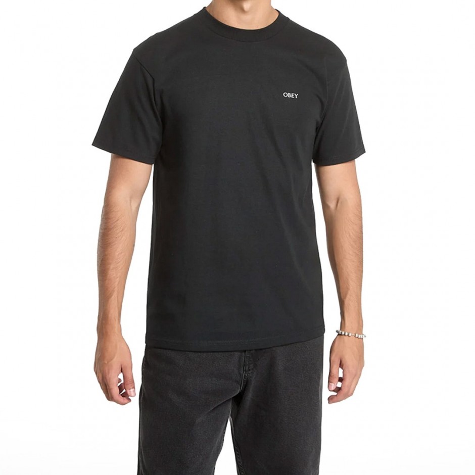 Ανδρικό T-Shirt Μαύρο - Obey Geometric Power Canvas
