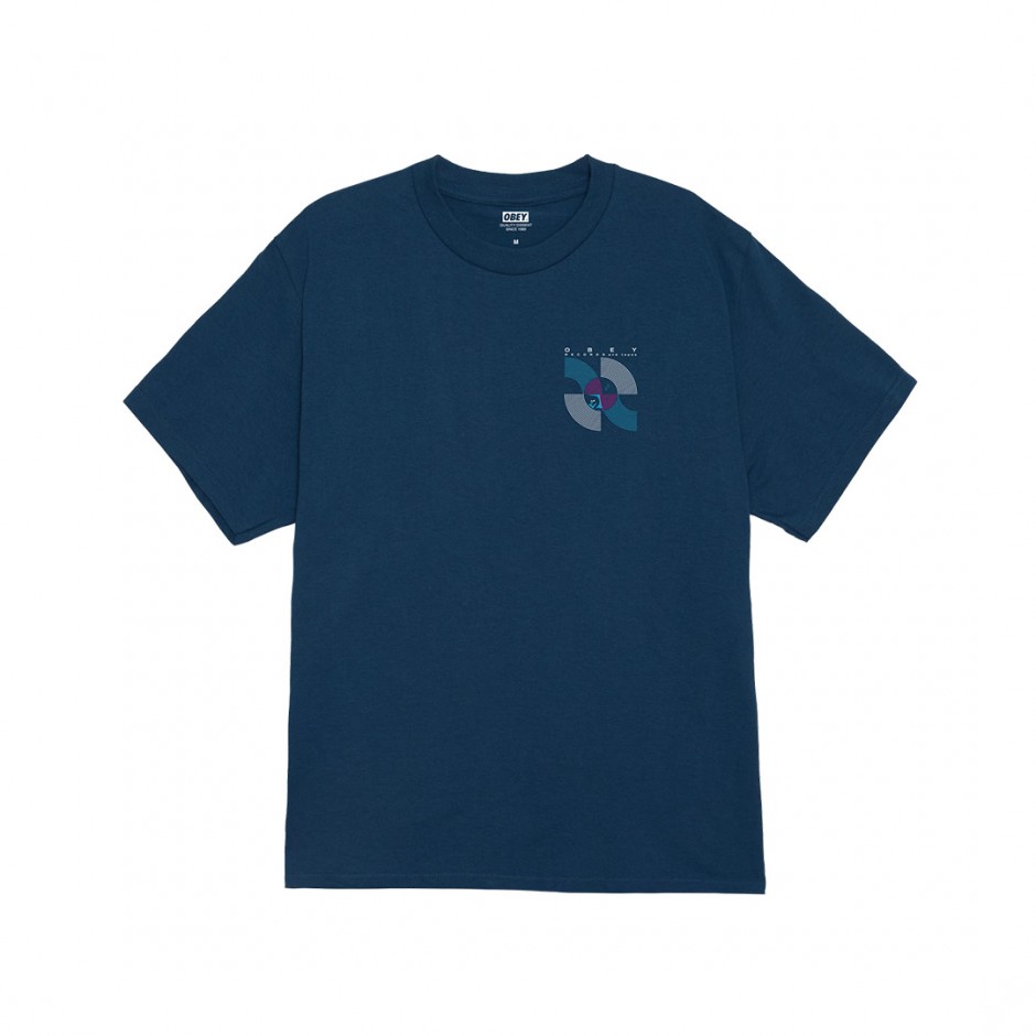 Ανδρικό T-Shirt Μπλε - Obey Record And Tapes