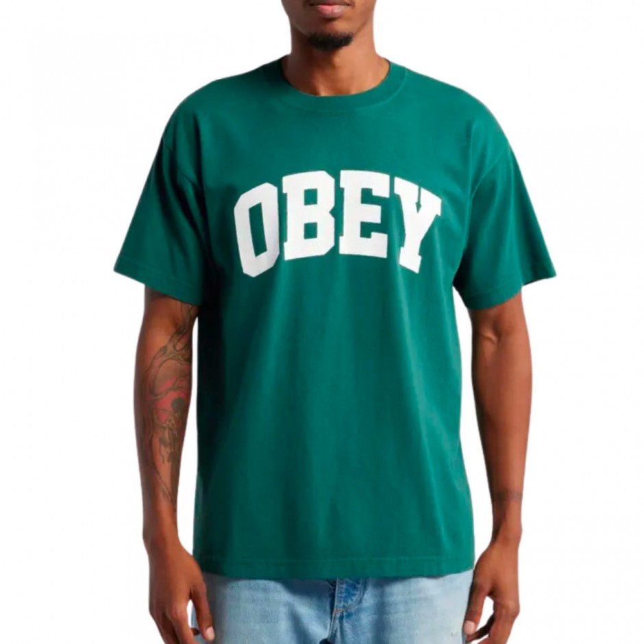 Ανδρικό T-Shirt Πράσινο - Obey Collegiate