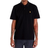 Ανδρική Μπλούζα Πόλο Μαύρη - Carhartt WIP S/S Chase Pique Εικόνα 