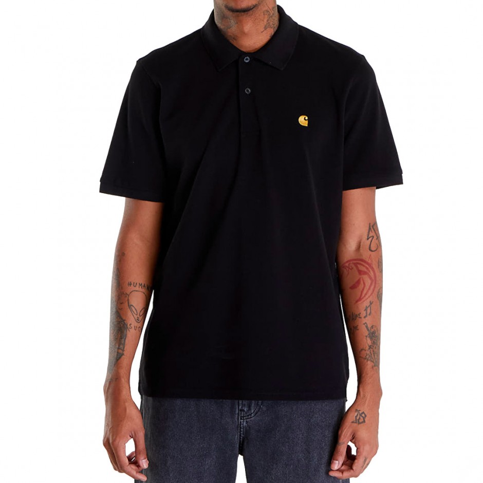Ανδρική Μπλούζα Πόλο Μαύρη - Carhartt WIP S/S Chase Pique