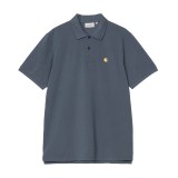 Ανδρική Μπλούζα Πόλο Μπλε - Carhartt WIP S/S Chase Pique Εικόνα 