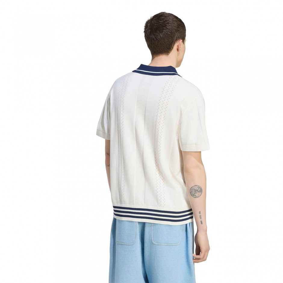 Men's Polo T-Shirt Ecru - adidas Originals Polo Sweater