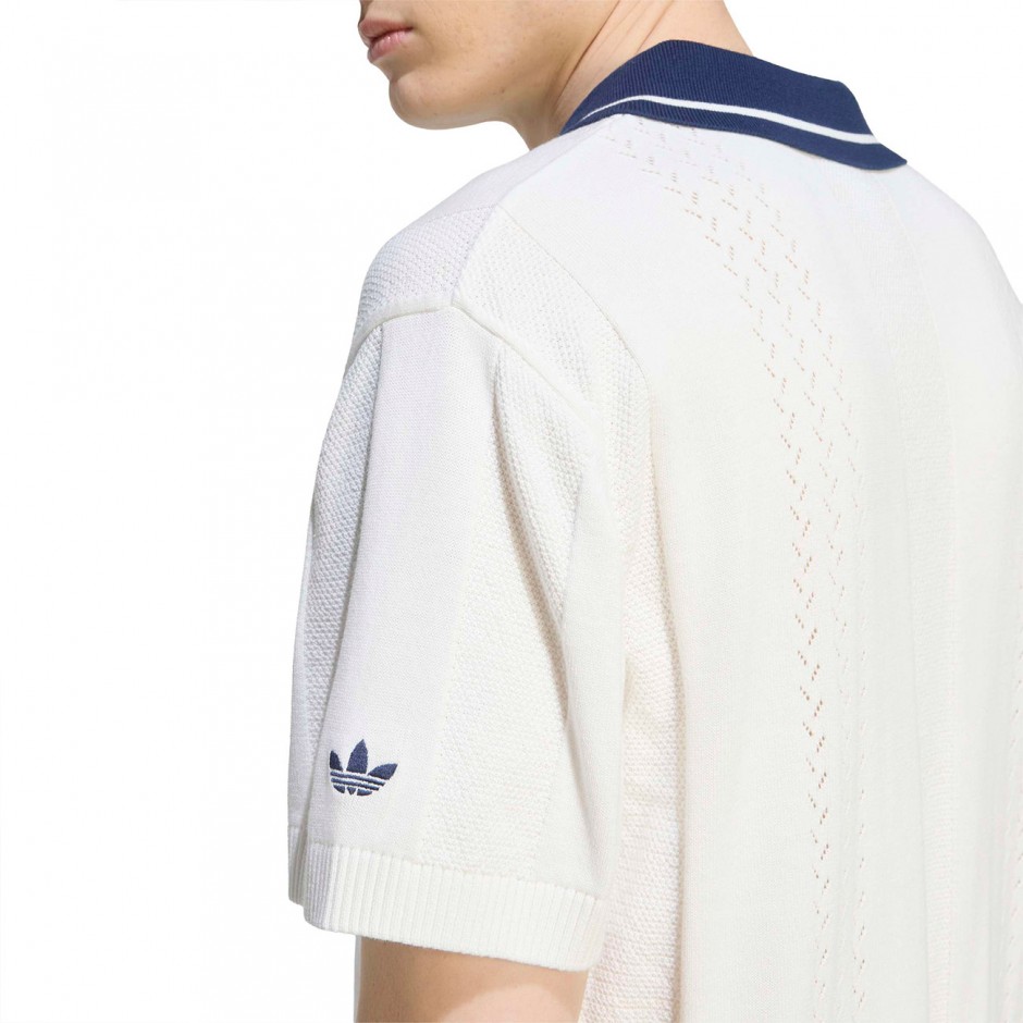 Men's Polo T-Shirt Ecru - adidas Originals Polo Sweater