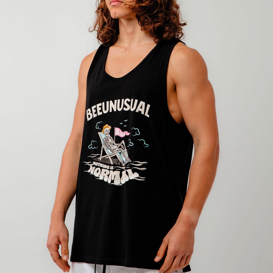 BEE UNUSUAL RELAX TANK TOP AT-251368-BLACK Black