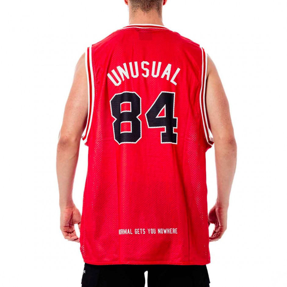 BEE UNUSUAL MESH TANK TOP AT-249007-RED Red