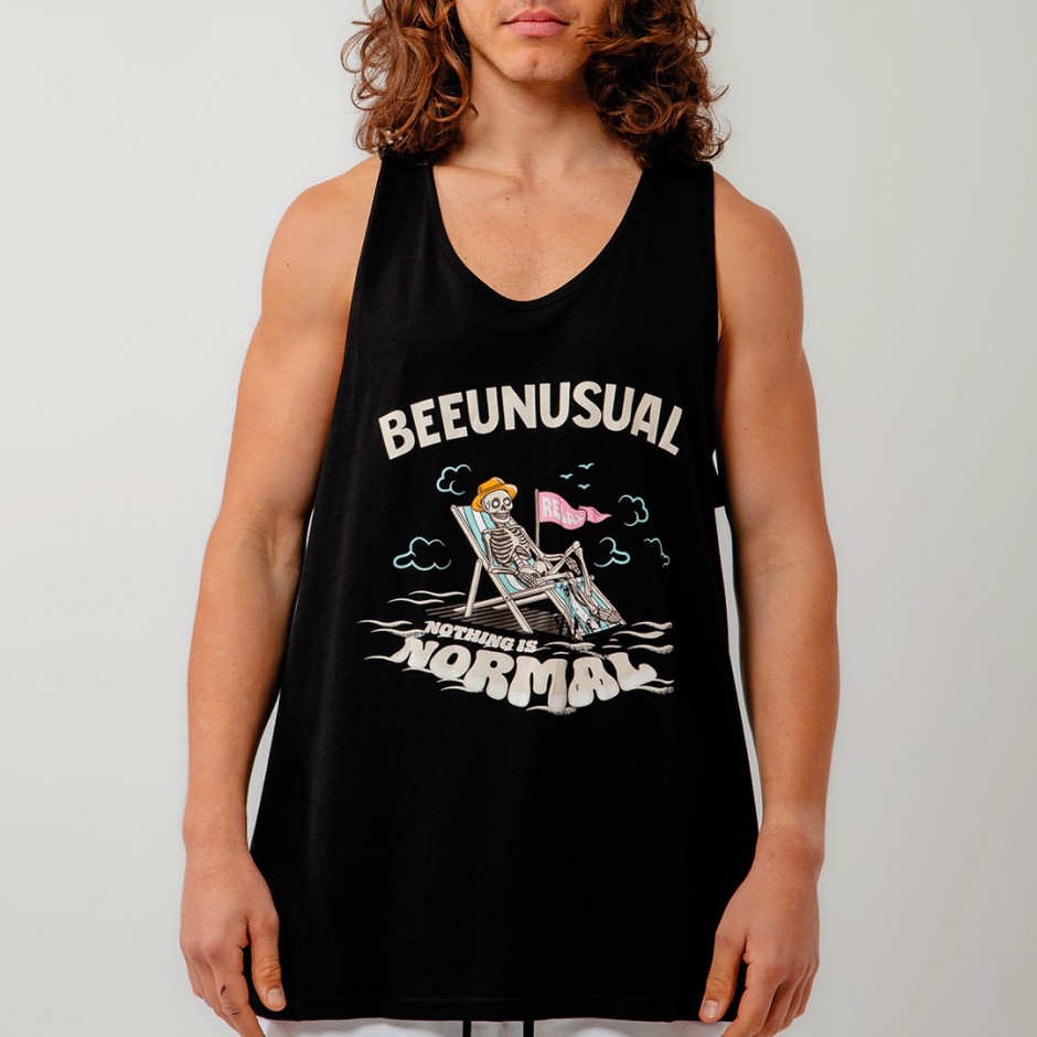 BEE UNUSUAL RELAX TANK TOP AT-251368-BLACK Black