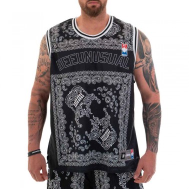 BEE UNUSUAL "SKELETON 84" BASKETBALL JERSEY TOP AT-232402-BLACK Black