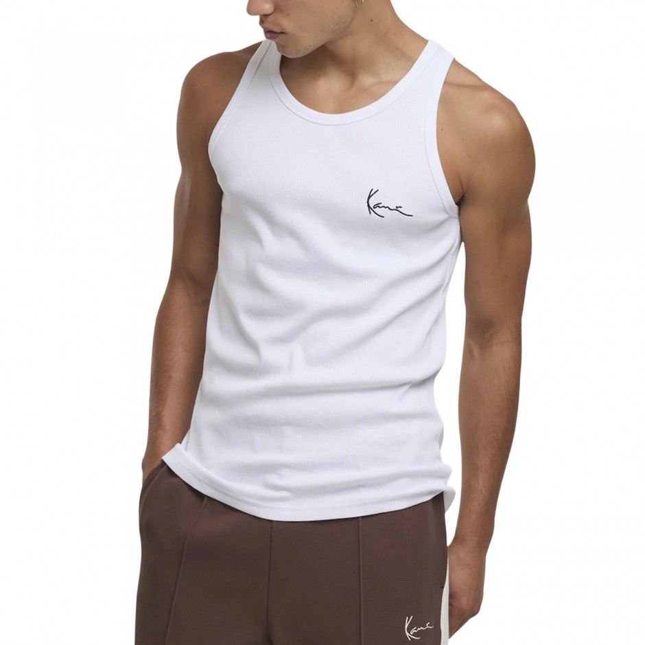 Men's Tank Top White - Karl Kani Small Signature Rib 