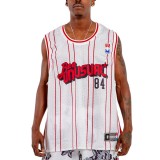 BEE UNUSUAL BASKETBALL RETRO JERSEY TANK AT-259013-WHITE/RED White Image 