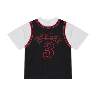 Men's NBA T-Shirt Black - Mitchell & Ness Allen Iverson Philadelphia 76ers 1997-98 Best In Class