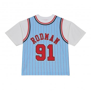 Men's NBA T-Shirt Siel - Mitchell & Ness Dennis Rodman Chicago Bulls 1995-96 Best In Class