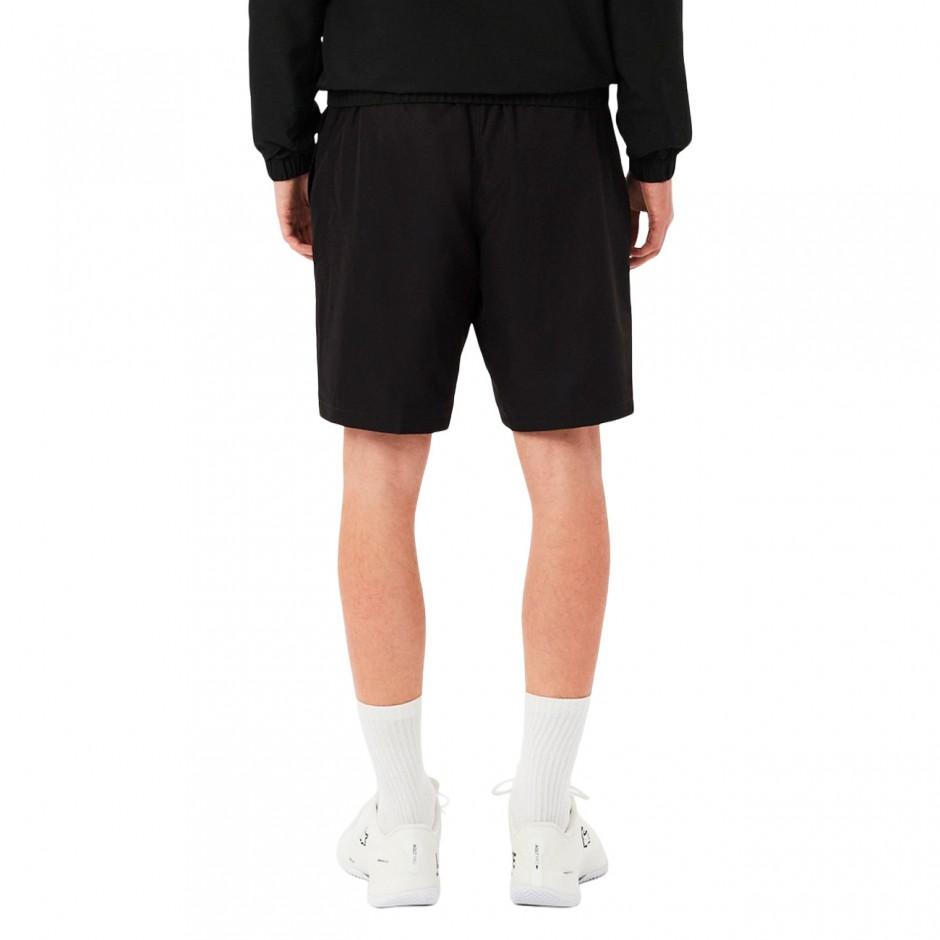 Men's Tennis Shorts Black - Lacoste Lightweight Diamond Taffeta