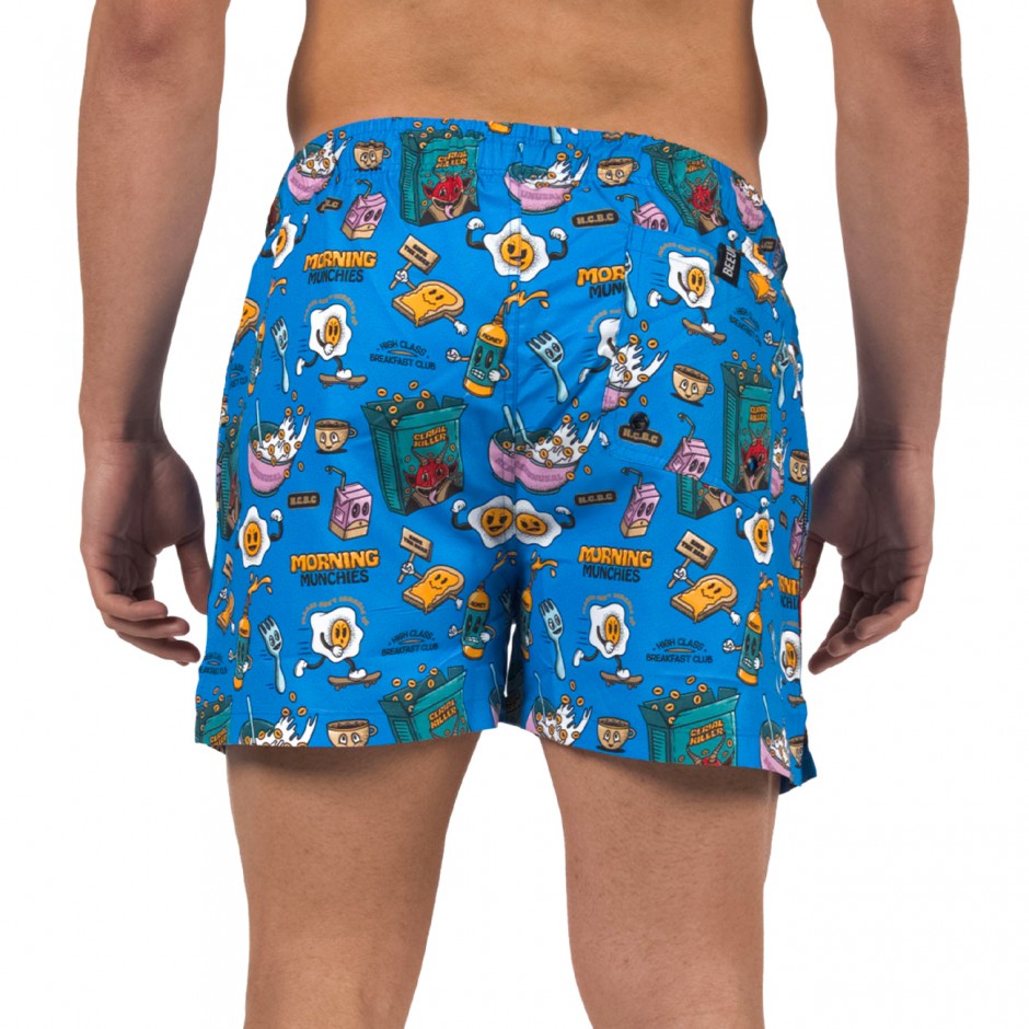 Men's Swim Shorts Blue - Bee Unusual 'Breakfast Club'