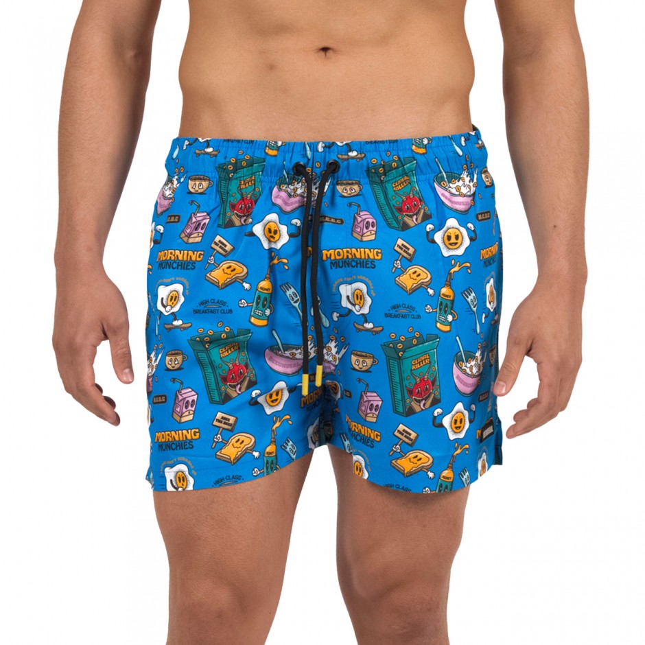 Men's Swim Shorts Blue - Bee Unusual 'Breakfast Club'
