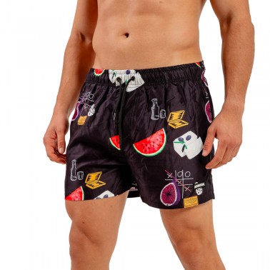 BEE UNUSUAL FETA WATERMELON SWIM SHORTS BS-251252-BLACK Black