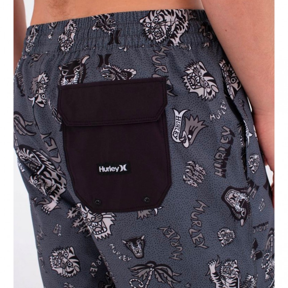 Men's Swim Shorts Black - Hurley Volley Flex Art 