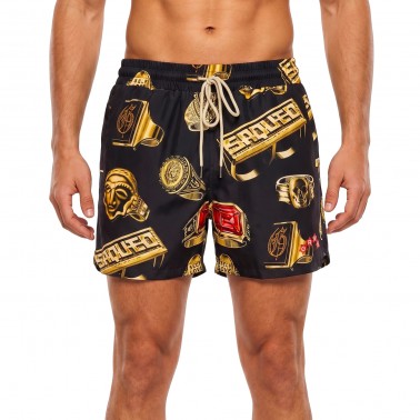 Men's Swim Shorts Black - Grimey The OG Tour