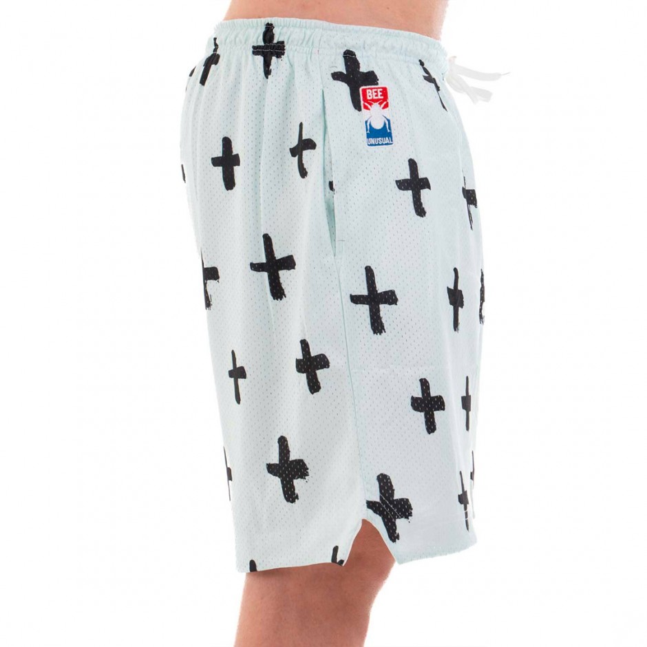 BEE UNUSUAL "TRUST NO LOVE 96" BASKETBALL SHORTS AB-232303-WHITE White