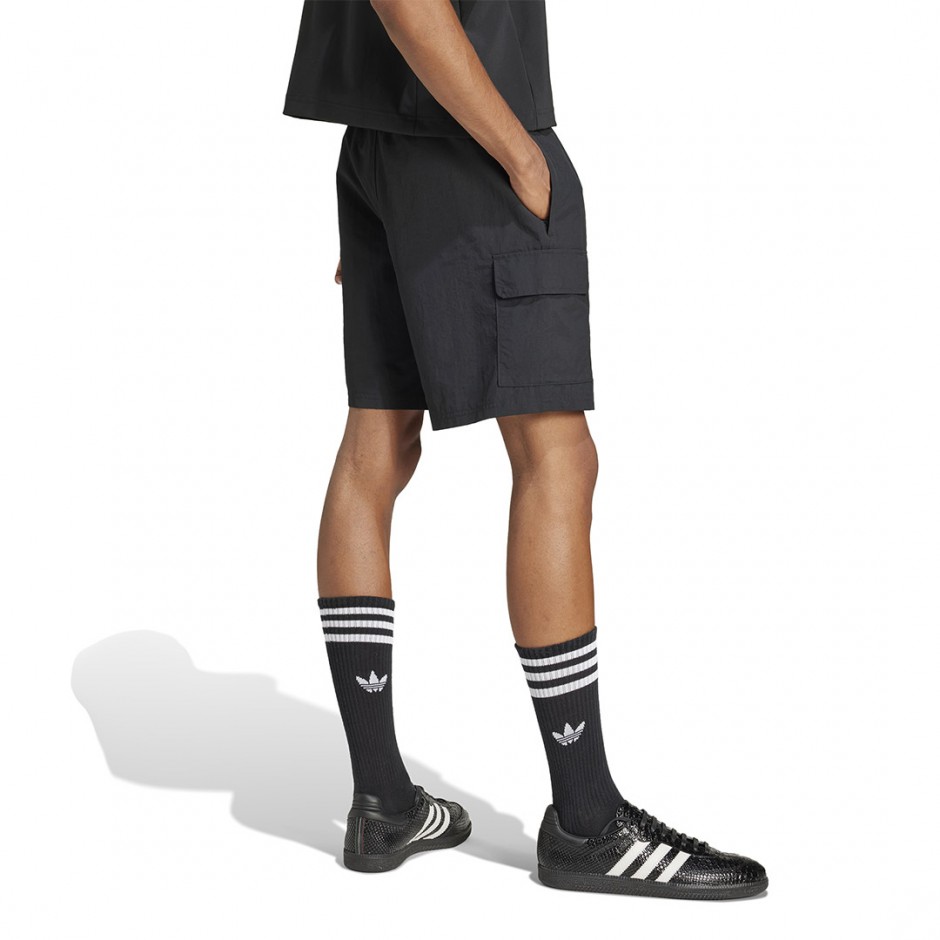 Ανδρική Βερμούδα Μαύρη - adidas Originals Trefoil Essentials Woven Cargo