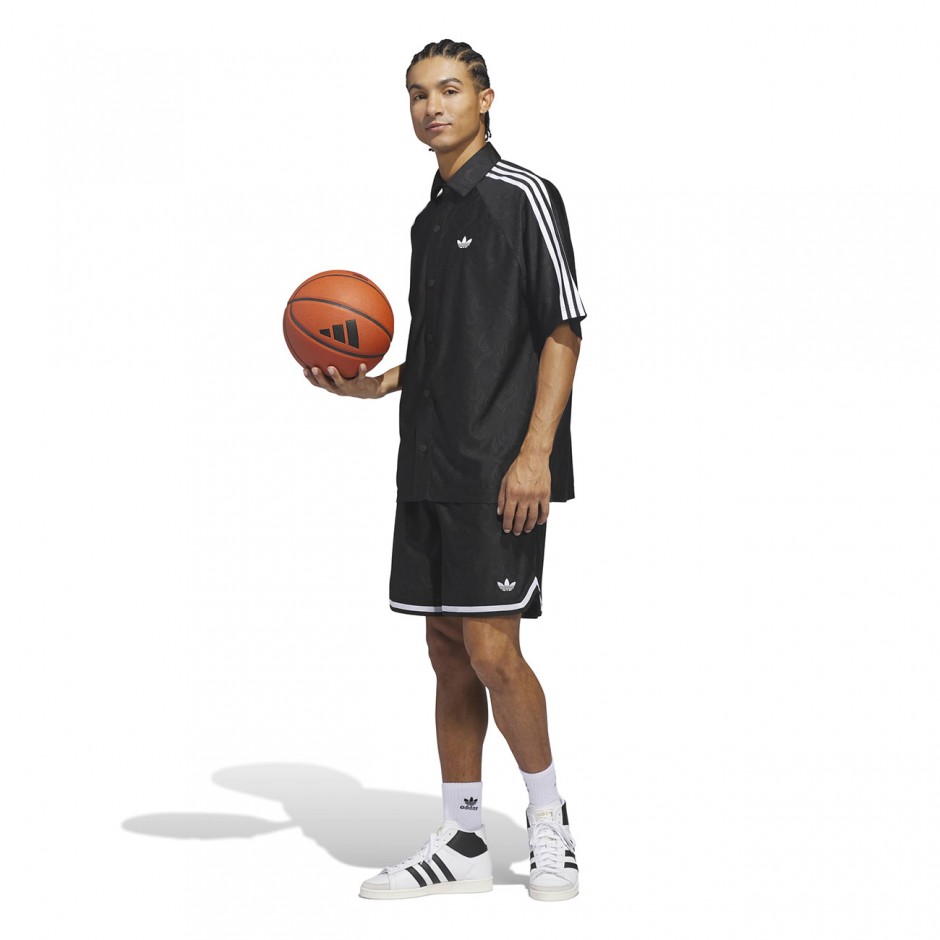 Ανδρική Βερμούδα Μαύρη - adidas Originals Basketball Flame