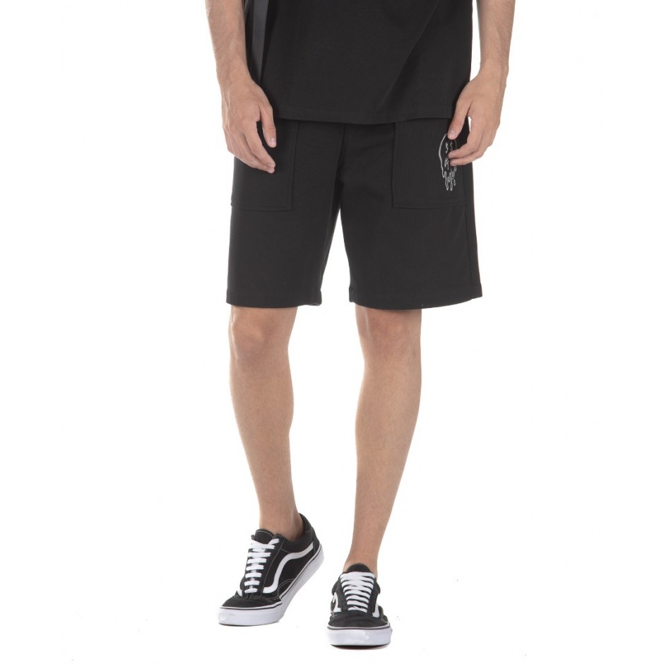 SPRAYGROUND FIRE MONEY LONG KNIT SHORTS SG9743 Μαύρο