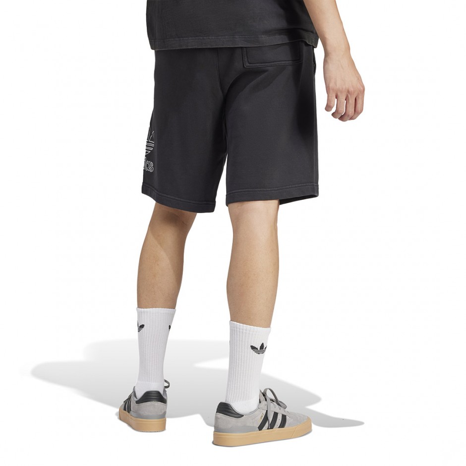 Ανδρικό Βερμούδα Μαύρη - adidas Originals Adicolor Outline Trefoil